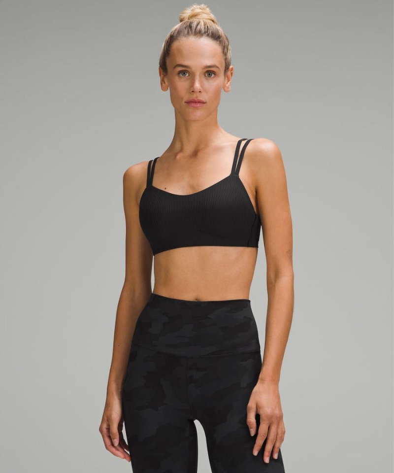 Sujetador Deportivo Lululemon Like a Cloud Acanalado Bra Light Support, B/C Cup Mujer Negras Chile | 263OYNGCE