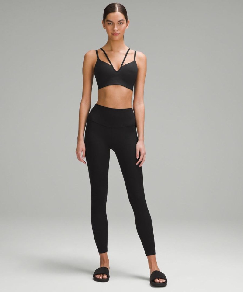 Sujetador Deportivo Lululemon Like a Cloud Tiras Longline Acanalado Bra Light Support, B/C Cup Mujer Negras Chile | 826YMNODK