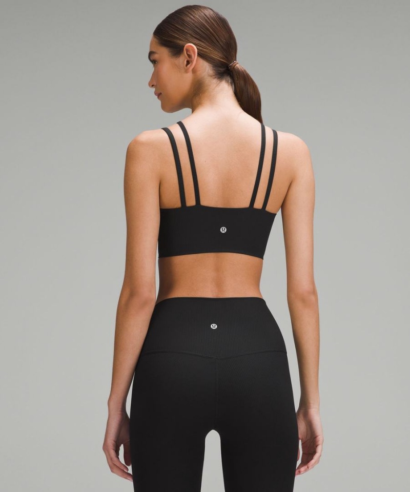 Sujetador Deportivo Lululemon Like a Cloud Tiras Longline Acanalado Bra Light Support, B/C Cup Mujer Negras Chile | 826YMNODK
