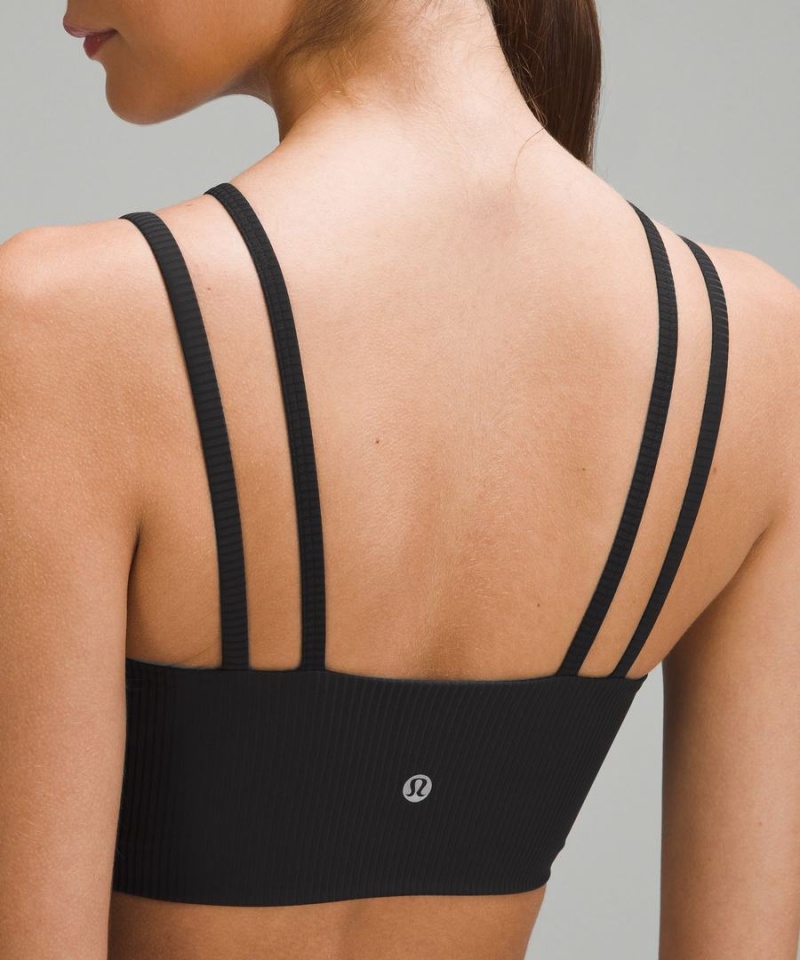 Sujetador Deportivo Lululemon Like a Cloud Tiras Longline Acanalado Bra Light Support, B/C Cup Mujer Negras Chile | 826YMNODK