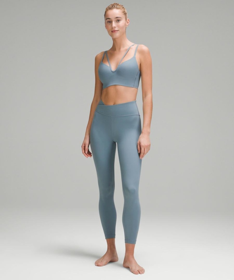 Sujetador Deportivo Lululemon Like a Cloud Tiras Longline Acanalado Bra Light Support, B/C Cup Mujer Azules Chile | 096NCYQBV