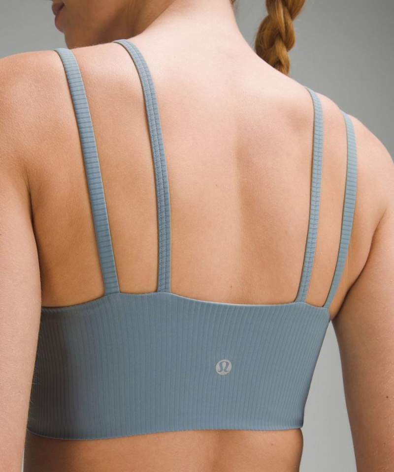 Sujetador Deportivo Lululemon Like a Cloud Tiras Longline Acanalado Bra Light Support, B/C Cup Mujer Azules Chile | 096NCYQBV