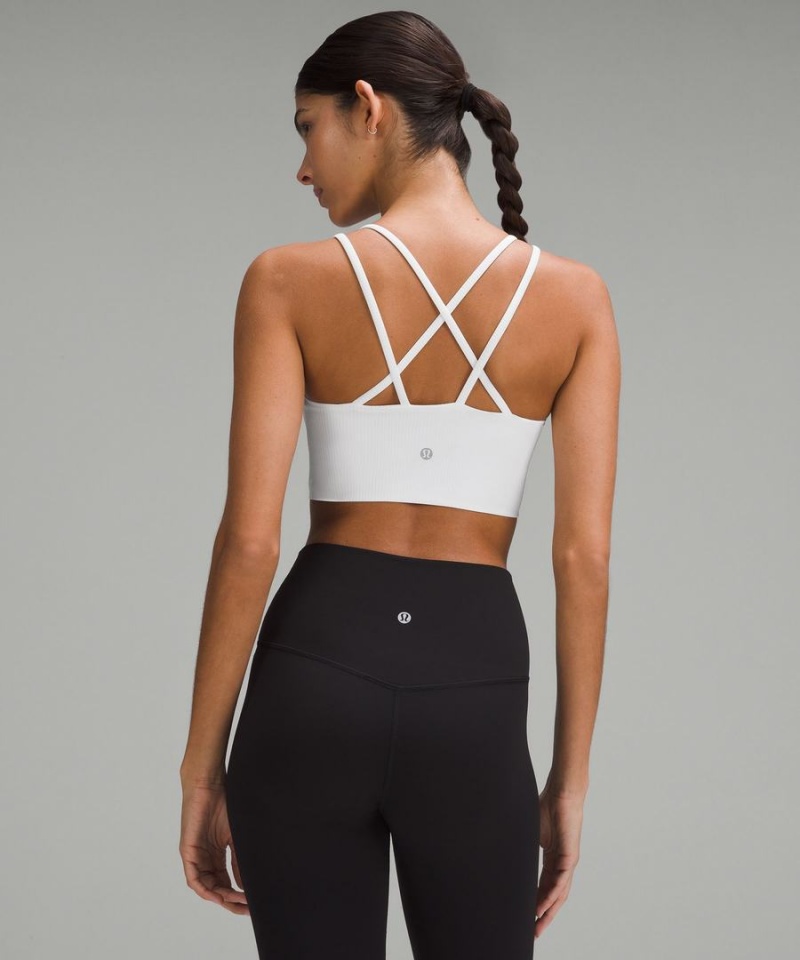 Sujetador Deportivo Lululemon Like a Cloud Acanalado Longline Bra Light Support, B/C Cup Mujer Blancas Chile | 231FROJHZ