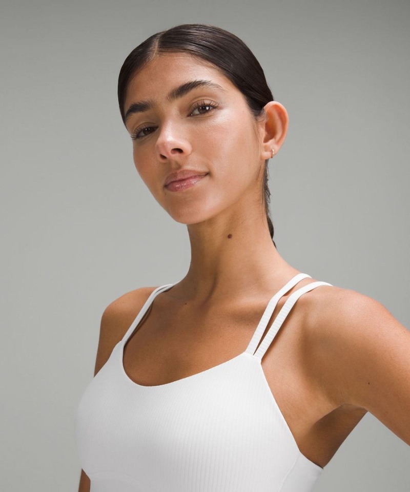 Sujetador Deportivo Lululemon Like a Cloud Acanalado Longline Bra Light Support, B/C Cup Mujer Blancas Chile | 231FROJHZ