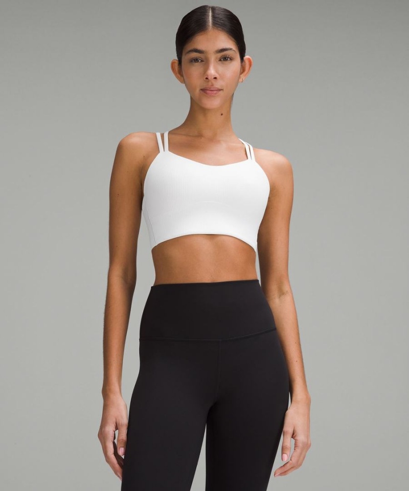 Sujetador Deportivo Lululemon Like a Cloud Acanalado Longline Bra Light Support, B/C Cup Mujer Blancas Chile | 231FROJHZ