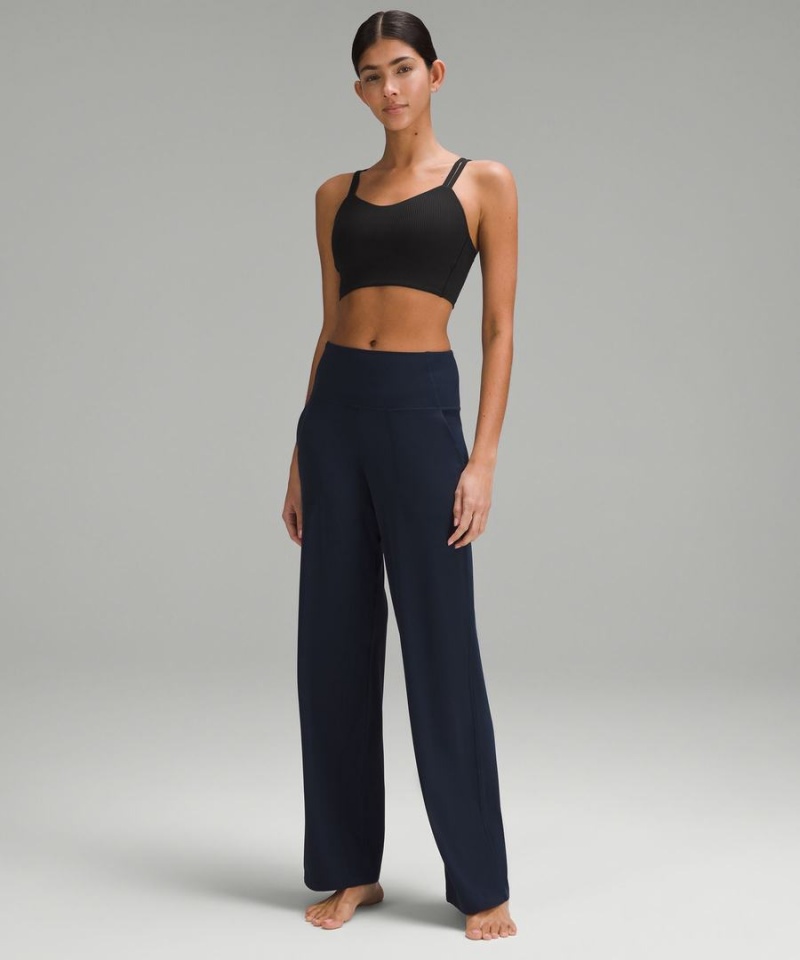 Sujetador Deportivo Lululemon Like a Cloud Acanalado Longline Bra Light Support, B/C Cup Mujer Negras Chile | 413YWIBKZ