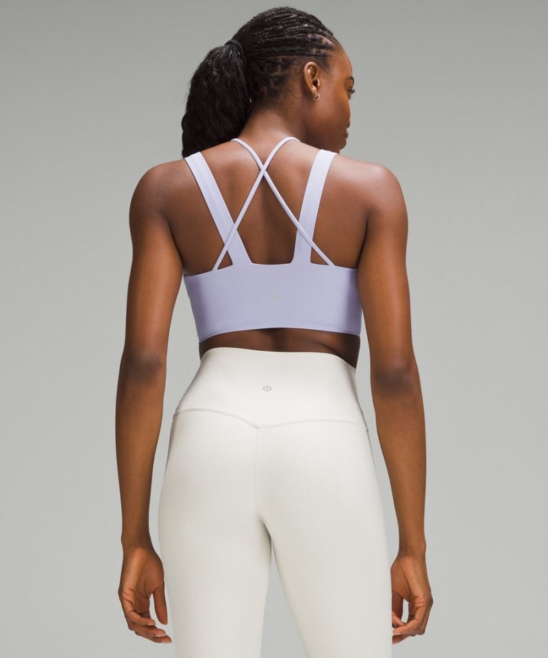 Sujetador Deportivo Lululemon Like a Cloud Longline Acanalado Bra Light Support, D/DD Cups Mujer Moradas Chile | 361LJDZAG