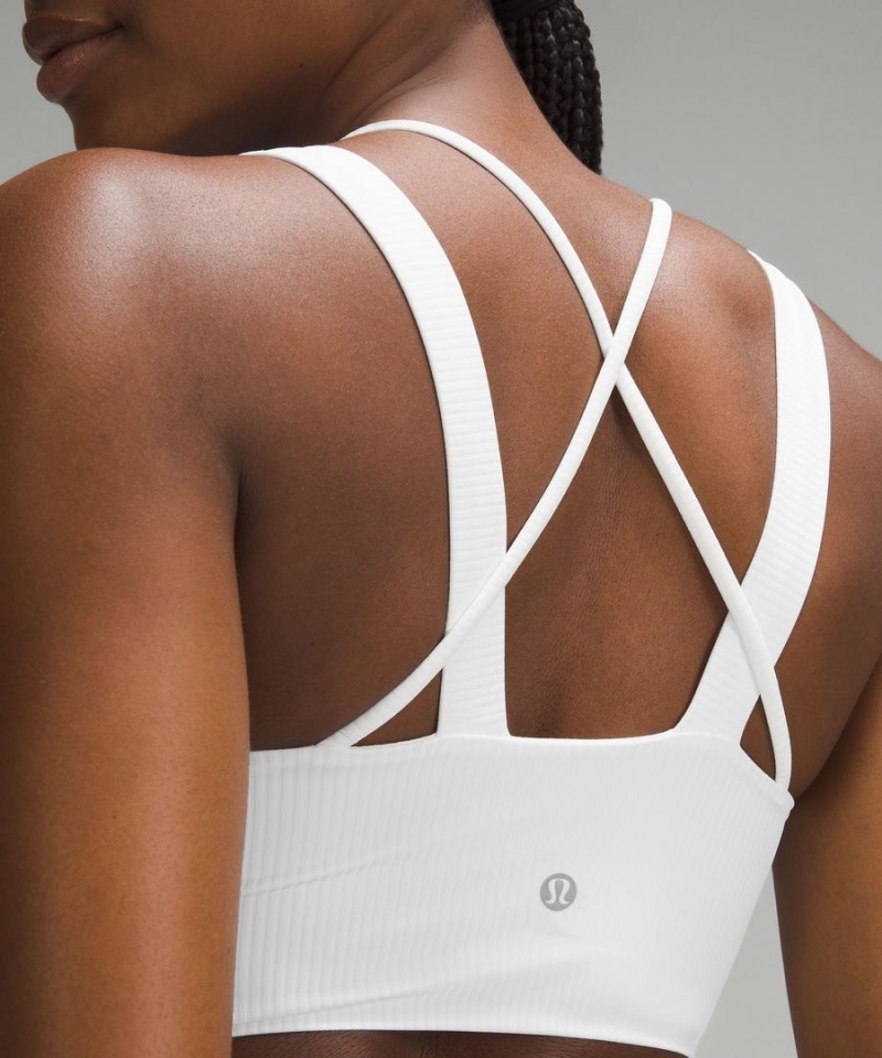 Sujetador Deportivo Lululemon Like a Cloud Longline Acanalado Bra Light Support, D/DD Cups Mujer Blancas Chile | 708QXGRNF
