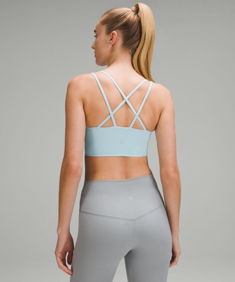 Sujetador Deportivo Lululemon Like a Cloud Acanalado Longline Bra Light Support, B/C Cup Mujer Azules Claro Chile | 205PXGQAW