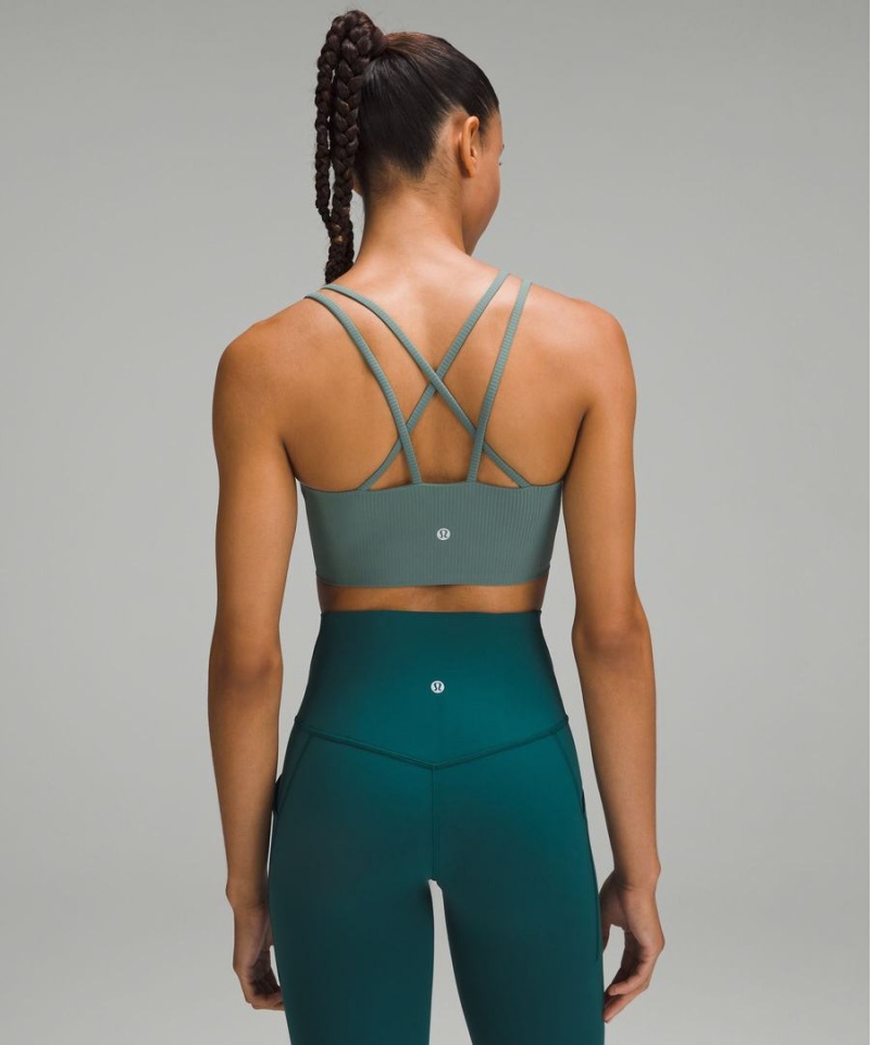 Sujetador Deportivo Lululemon Like a Cloud Acanalado Longline Bra Light Support, B/C Cup Mujer Verde Oscuro Chile | 624GLOJQF