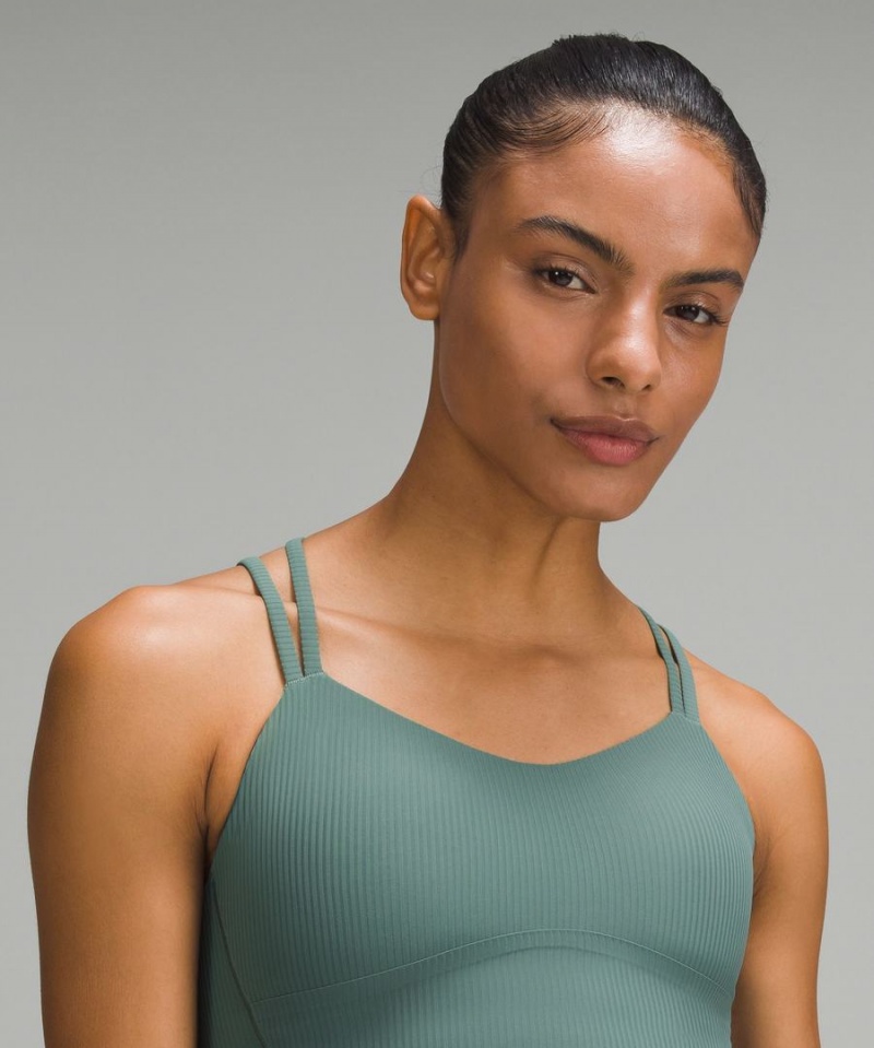 Sujetador Deportivo Lululemon Like a Cloud Acanalado Longline Bra Light Support, B/C Cup Mujer Verde Oscuro Chile | 624GLOJQF