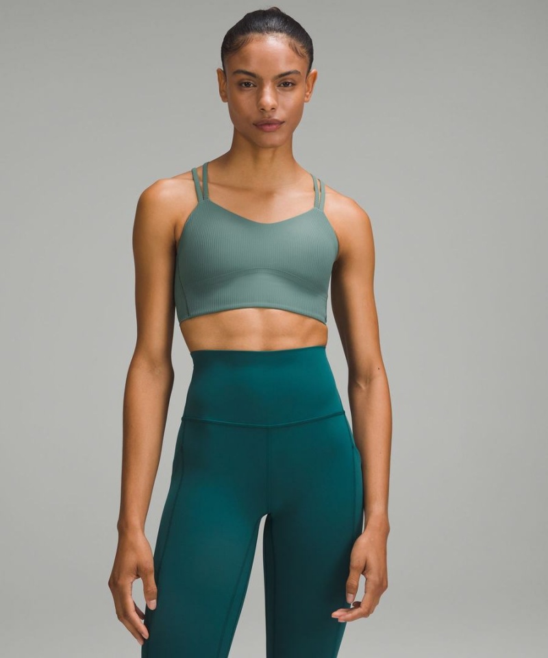 Sujetador Deportivo Lululemon Like a Cloud Acanalado Longline Bra Light Support, B/C Cup Mujer Verde Oscuro Chile | 624GLOJQF