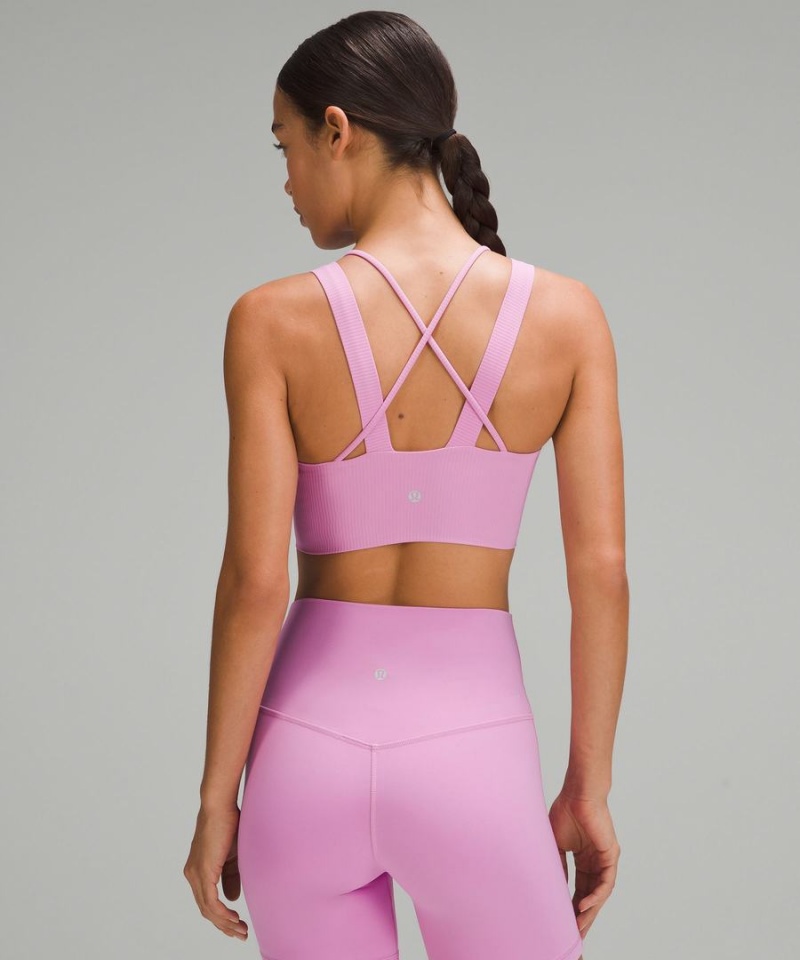 Sujetador Deportivo Lululemon Like a Cloud Longline Acanalado Bra Light Support, D/DD Cups Mujer Moradas Chile | 607UJPWFN