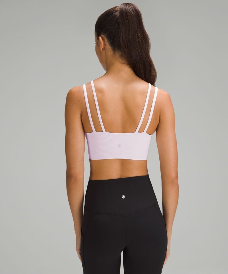 Sujetador Deportivo Lululemon Like a Cloud Tiras Longline Acanalado Bra Light Support, B/C Cup Mujer Rosas Chile | 513QIPBTM