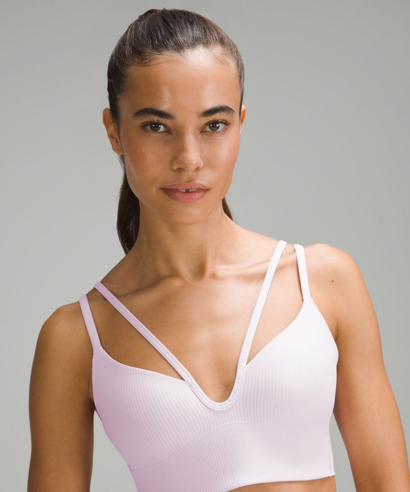 Sujetador Deportivo Lululemon Like a Cloud Tiras Longline Acanalado Bra Light Support, B/C Cup Mujer Rosas Chile | 513QIPBTM