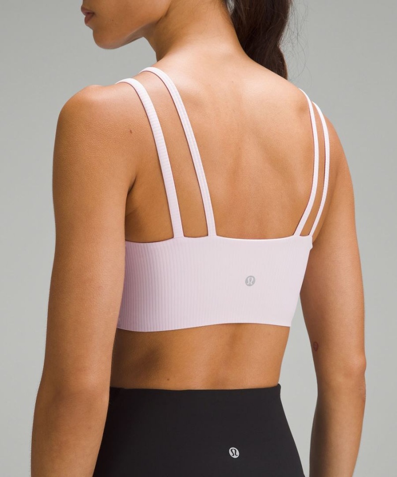 Sujetador Deportivo Lululemon Like a Cloud Tiras Longline Acanalado Bra Light Support, B/C Cup Mujer Rosas Chile | 513QIPBTM