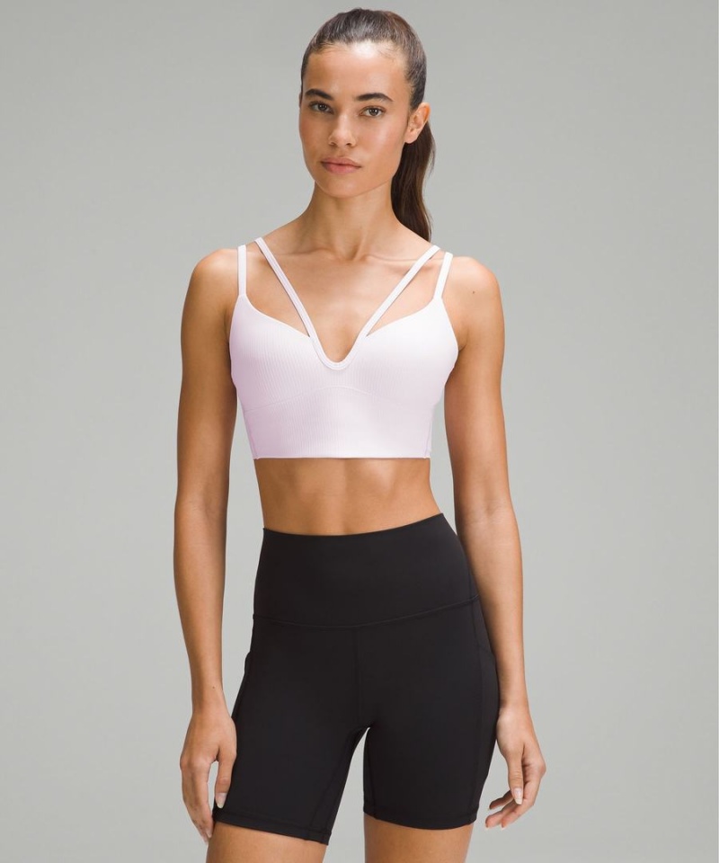 Sujetador Deportivo Lululemon Like a Cloud Tiras Longline Acanalado Bra Light Support, B/C Cup Mujer Rosas Chile | 513QIPBTM