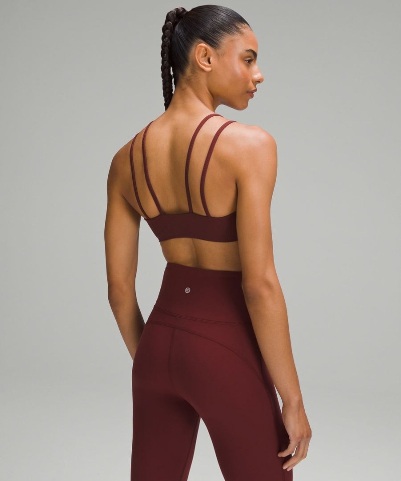 Sujetador Deportivo Lululemon Like a Cloud Acanalado Bra Light Support, B/C Cup Mujer Rojas Burdeos Chile | 689EMSQXZ