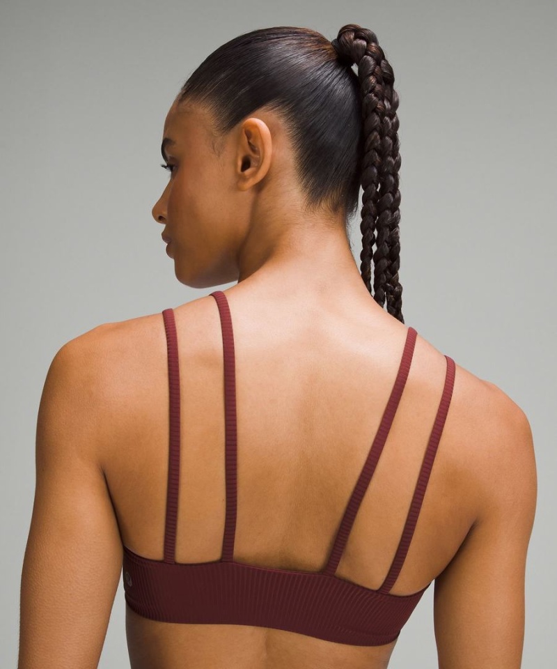 Sujetador Deportivo Lululemon Like a Cloud Acanalado Bra Light Support, B/C Cup Mujer Rojas Burdeos Chile | 689EMSQXZ