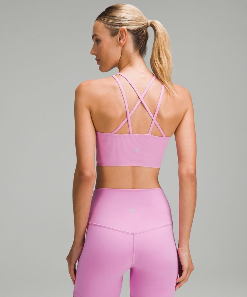 Sujetador Deportivo Lululemon Like a Cloud High-Neck Longline Acanalado Bra Light Support, B/C Cup Mujer Moradas Chile | 498BZWCOS
