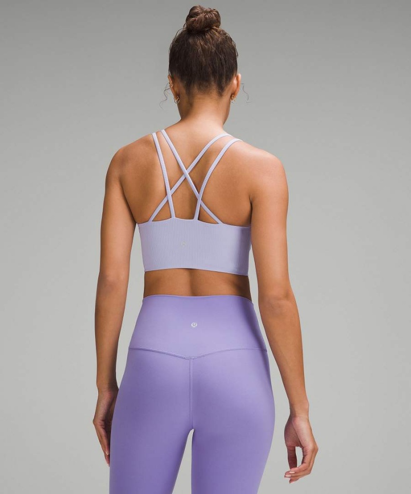 Sujetador Deportivo Lululemon Like a Cloud Acanalado Longline Bra Light Support, B/C Cup Mujer Moradas Chile | 471TEINSB