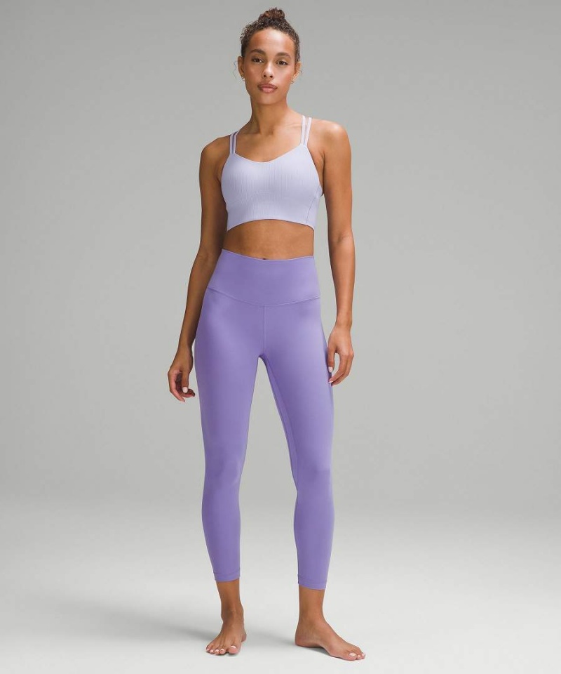 Sujetador Deportivo Lululemon Like a Cloud Acanalado Longline Bra Light Support, B/C Cup Mujer Moradas Chile | 471TEINSB