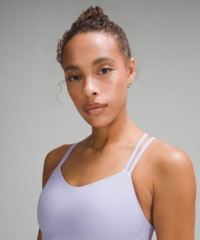 Sujetador Deportivo Lululemon Like a Cloud Acanalado Longline Bra Light Support, B/C Cup Mujer Moradas Chile | 471TEINSB