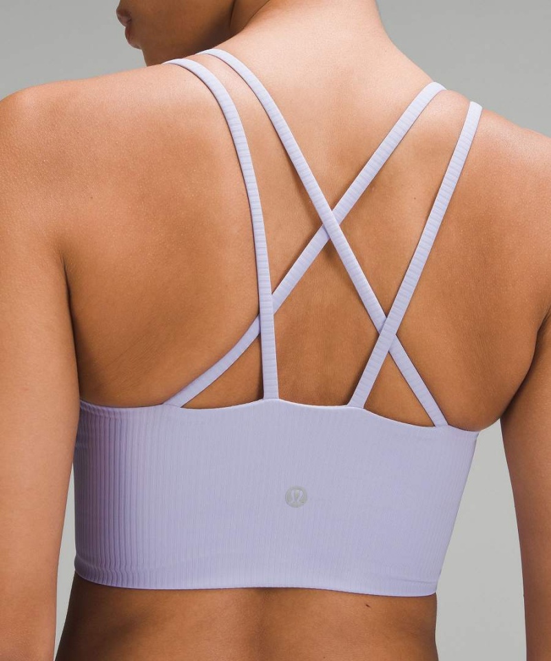 Sujetador Deportivo Lululemon Like a Cloud Acanalado Longline Bra Light Support, B/C Cup Mujer Moradas Chile | 471TEINSB