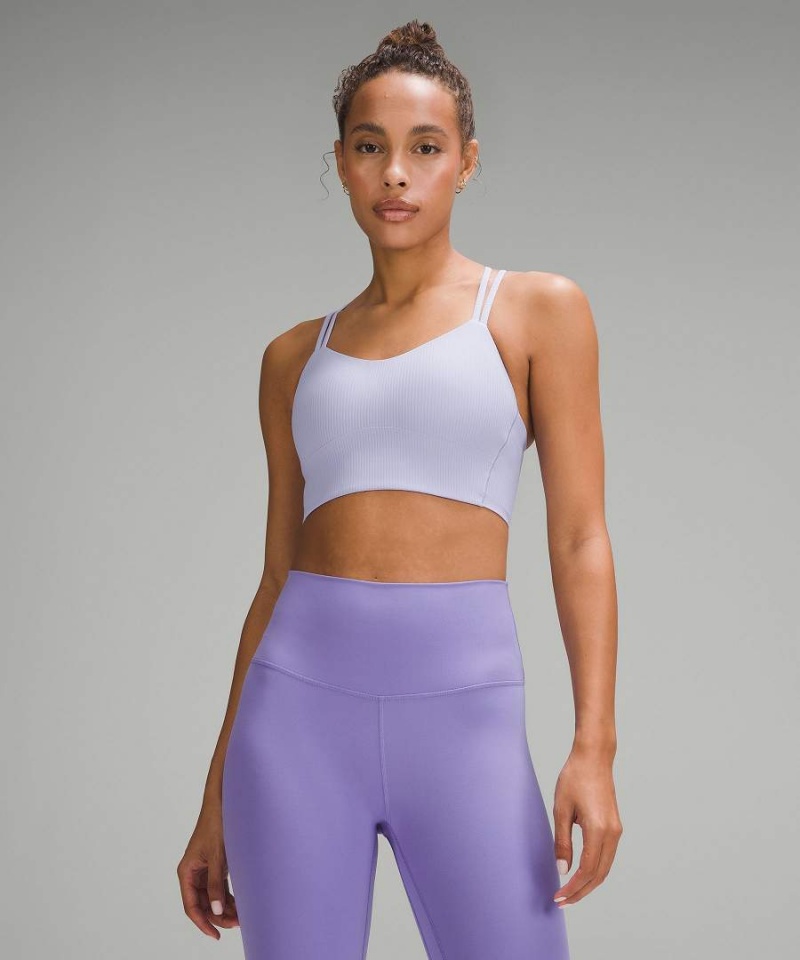 Sujetador Deportivo Lululemon Like a Cloud Acanalado Longline Bra Light Support, B/C Cup Mujer Moradas Chile | 471TEINSB
