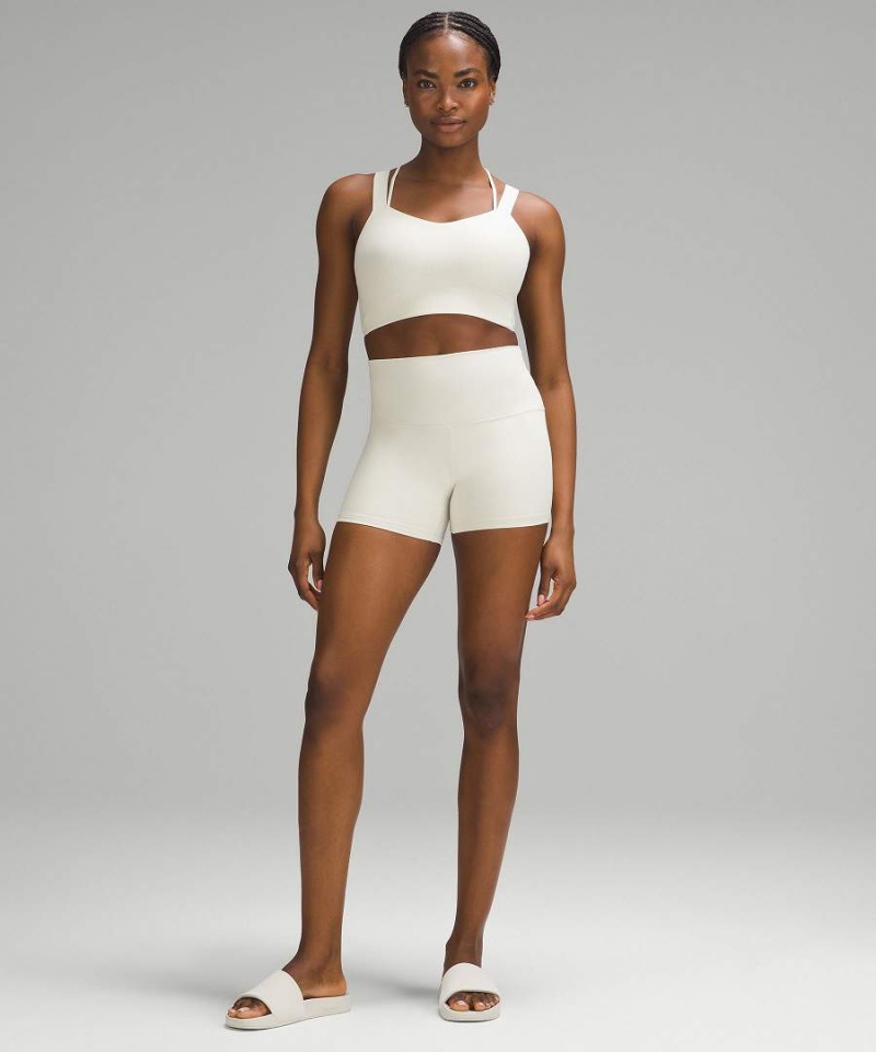 Sujetador Deportivo Lululemon Like a Cloud Longline Acanalado Bra Light Support, D/DD Cups Mujer Beige Chile | 906GLNASH