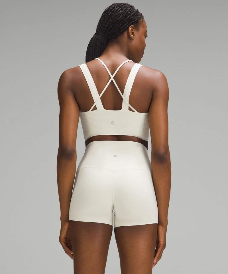 Sujetador Deportivo Lululemon Like a Cloud Longline Acanalado Bra Light Support, D/DD Cups Mujer Beige Chile | 906GLNASH