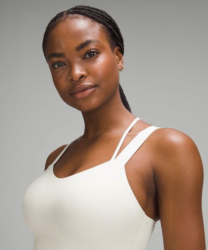 Sujetador Deportivo Lululemon Like a Cloud Longline Acanalado Bra Light Support, D/DD Cups Mujer Beige Chile | 906GLNASH