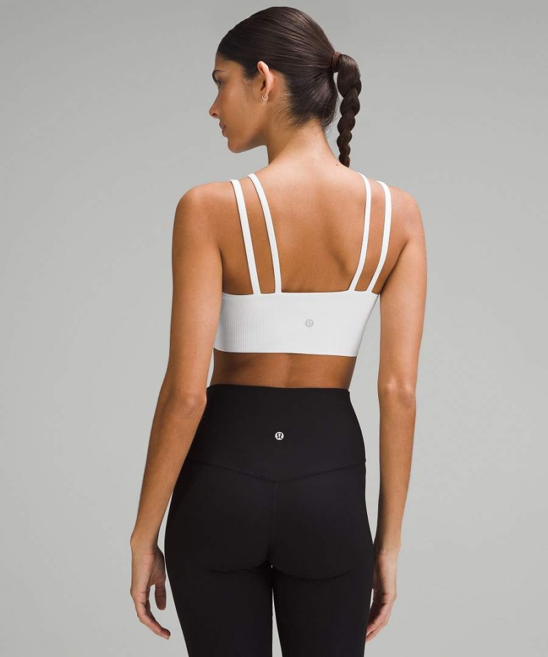 Sujetador Deportivo Lululemon Like a Cloud Tiras Longline Acanalado Bra Light Support, B/C Cup Mujer Blancas Chile | 079XLKBNR