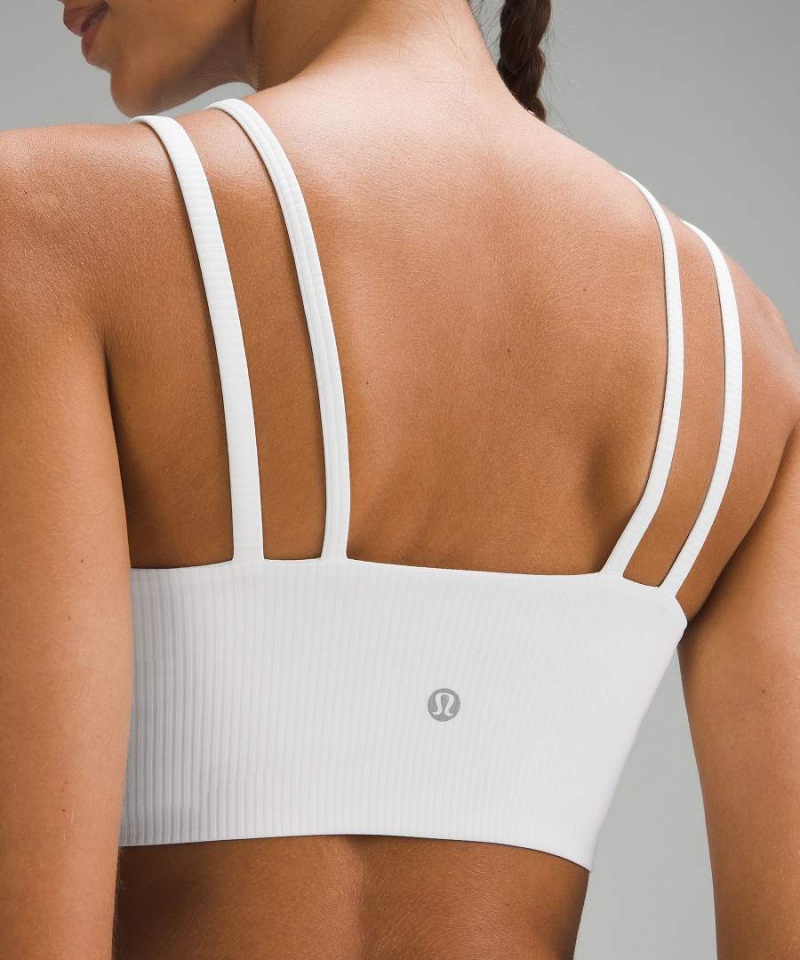 Sujetador Deportivo Lululemon Like a Cloud Tiras Longline Acanalado Bra Light Support, B/C Cup Mujer Blancas Chile | 079XLKBNR
