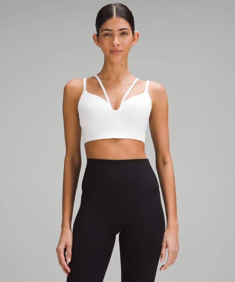 Sujetador Deportivo Lululemon Like a Cloud Tiras Longline Acanalado Bra Light Support, B/C Cup Mujer Blancas Chile | 079XLKBNR