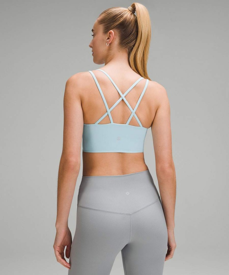 Sujetador Deportivo Lululemon Like a Cloud Acanalado Longline Bra Light Support, B/C Cup Mujer Azules Claro Chile | 134HZCLTG
