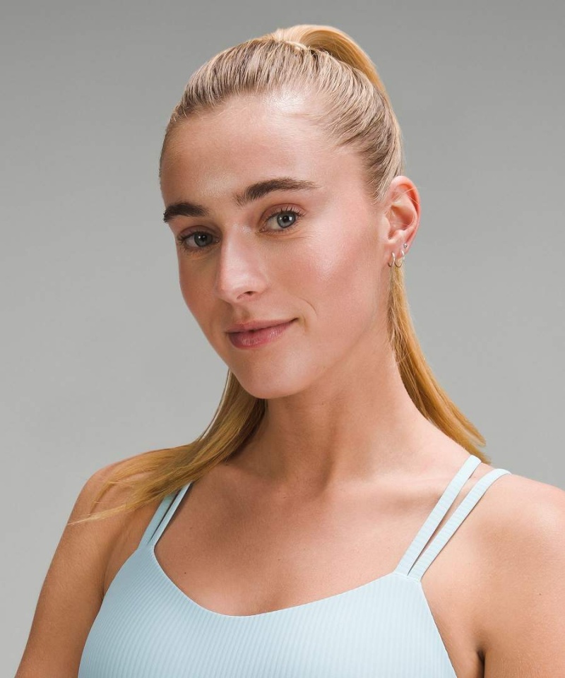 Sujetador Deportivo Lululemon Like a Cloud Acanalado Longline Bra Light Support, B/C Cup Mujer Azules Claro Chile | 134HZCLTG