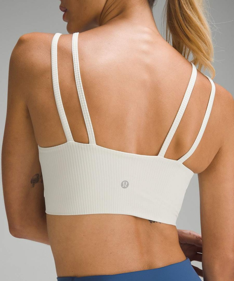 Sujetador Deportivo Lululemon Like a Cloud Tiras Longline Acanalado Bra Light Support, B/C Cup Mujer Beige Chile | 803DHTQYP