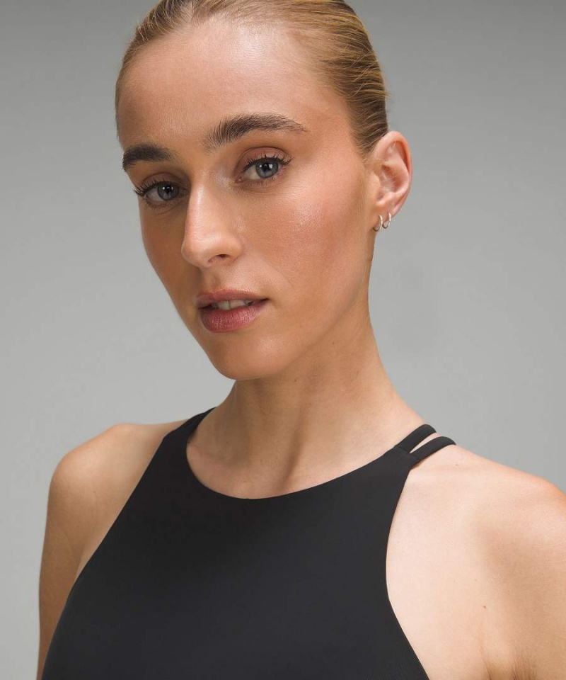 Sujetador Deportivo Lululemon Like a Cloud High-Neck Longline Bra Light Support, B/C Cup Mujer Negras Chile | 042NKBTAV