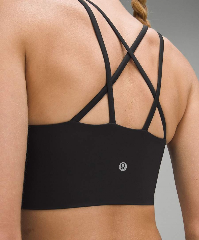 Sujetador Deportivo Lululemon Like a Cloud High-Neck Longline Bra Light Support, B/C Cup Mujer Negras Chile | 042NKBTAV