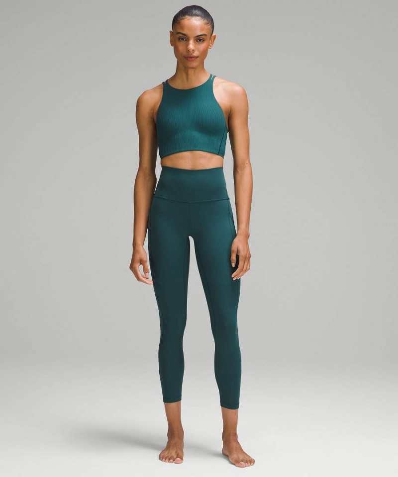 Sujetador Deportivo Lululemon Like a Cloud High-Neck Longline Acanalado Bra Light Support, B/C Cup Mujer Turquesa Chile | 175VWDJRN