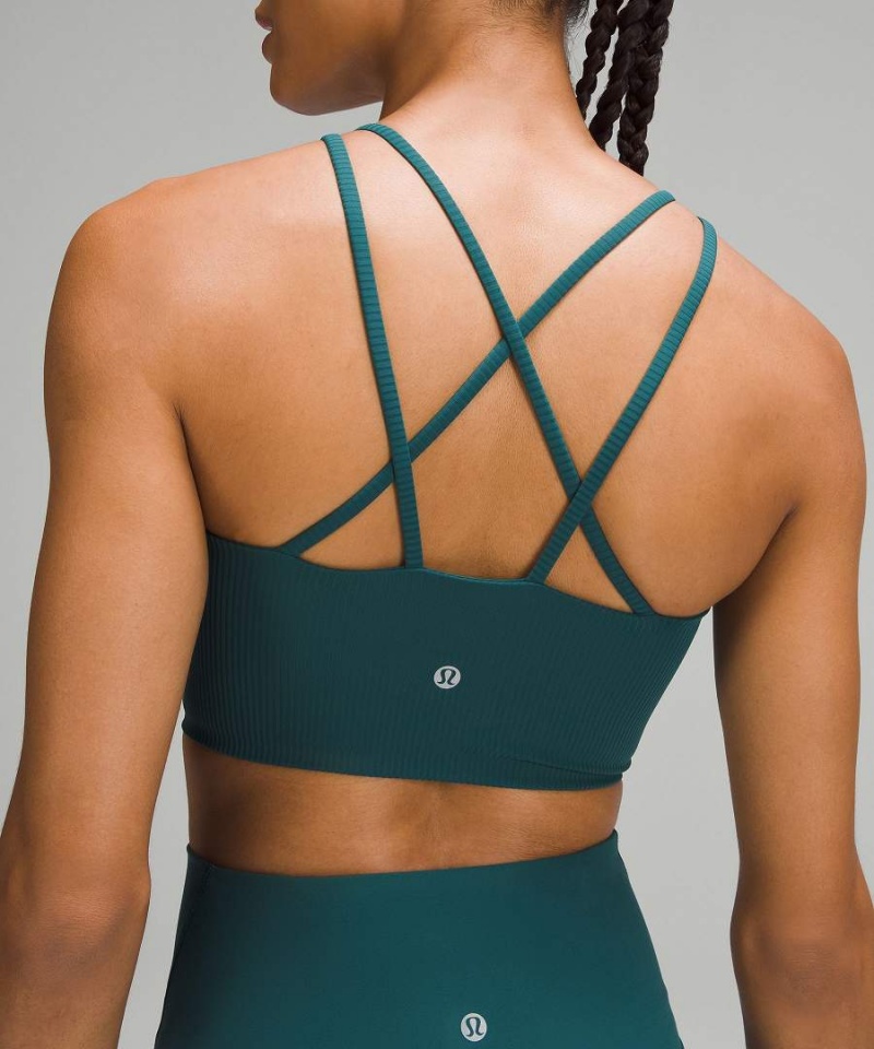 Sujetador Deportivo Lululemon Like a Cloud High-Neck Longline Acanalado Bra Light Support, B/C Cup Mujer Turquesa Chile | 175VWDJRN