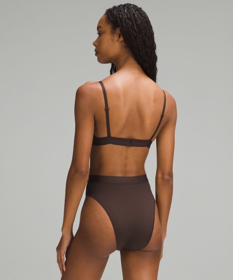 Sujetador Deportivo Lululemon Nulu Mesh Logo Triangle Bralette A/B Cup Mujer Chocolate Chile | 376TPOEVD