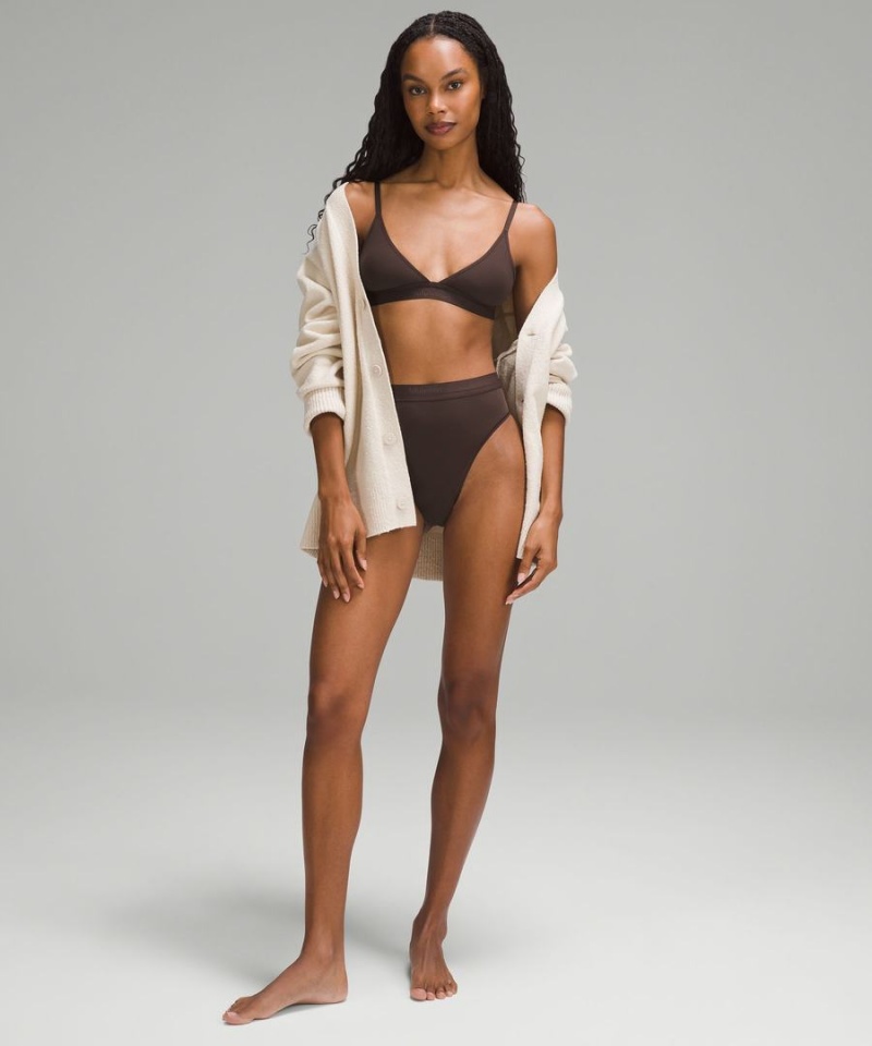 Sujetador Deportivo Lululemon Nulu Mesh Logo Triangle Bralette A/B Cup Mujer Chocolate Chile | 376TPOEVD