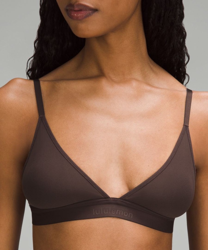 Sujetador Deportivo Lululemon Nulu Mesh Logo Triangle Bralette A/B Cup Mujer Chocolate Chile | 376TPOEVD