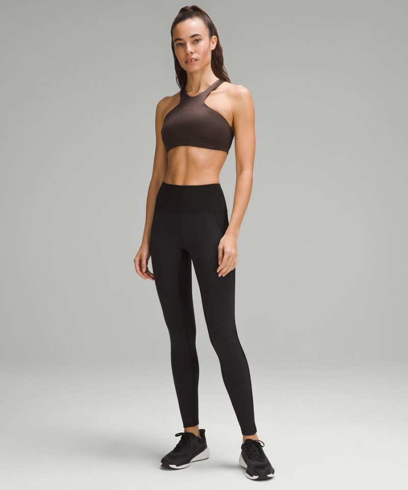 Sujetador Deportivo Lululemon Shine Racerback Train Bra Medium Support, A/B Cup Mujer Chocolate Chile | 290GKOZHF