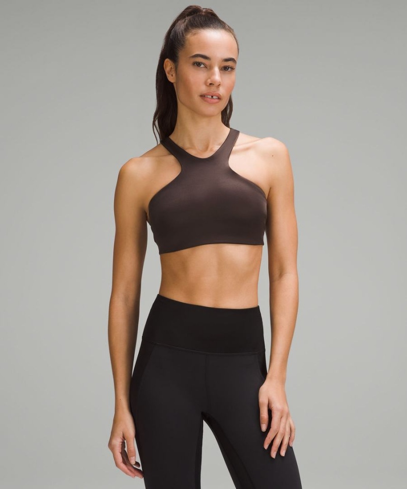 Sujetador Deportivo Lululemon Shine Racerback Train Bra Medium Support, A/B Cup Mujer Chocolate Chile | 290GKOZHF