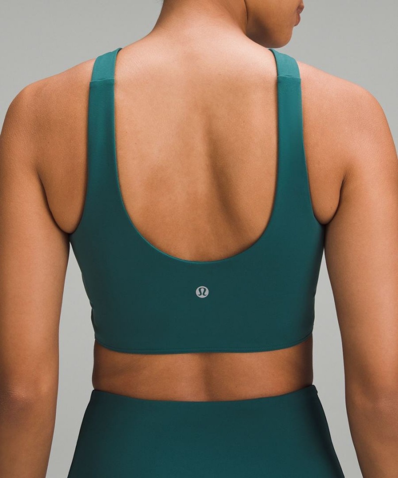 Sujetador Deportivo Lululemon SmoothCover Front Cut-Out Yoga Bra Light Support, A/B Cup Mujer Turquesa Chile | 567RPZYHI