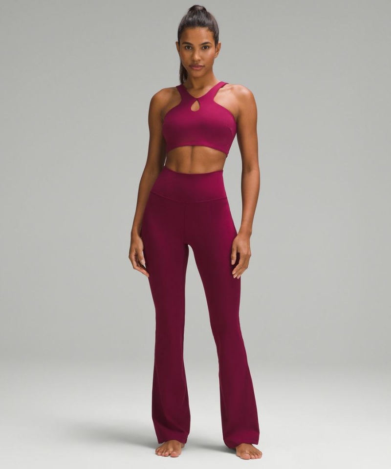 Sujetador Deportivo Lululemon SmoothCover Front Cut-Out Yoga Bra Light Support, A/B Cup Mujer Burdeos Chile | 856NXCUBM