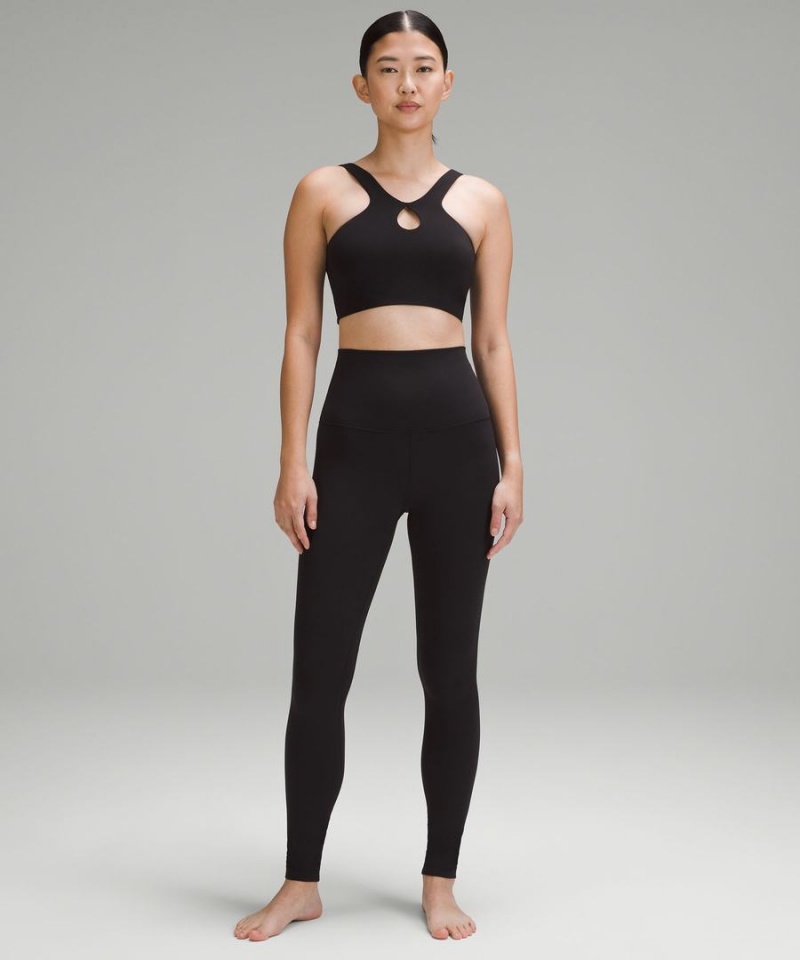 Sujetador Deportivo Lululemon SmoothCover Front Cut-Out Yoga Bra Light Support, A/B Cup Mujer Negras Chile | 390PLIZFA